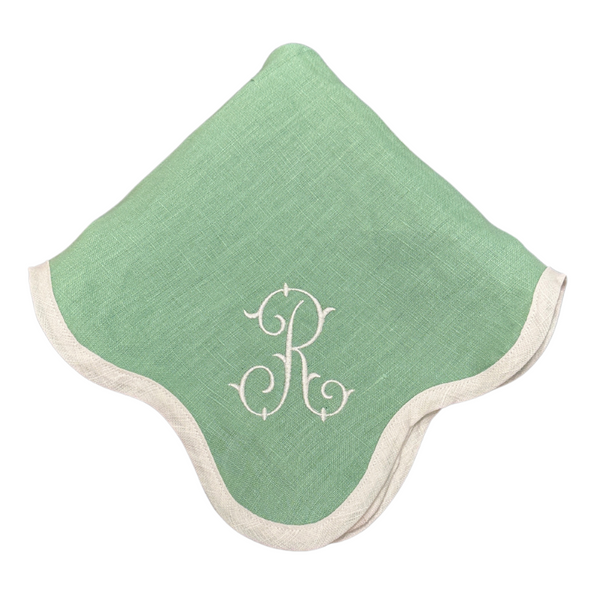 Monogrammed Scalloped Linen Napkins (set 4)