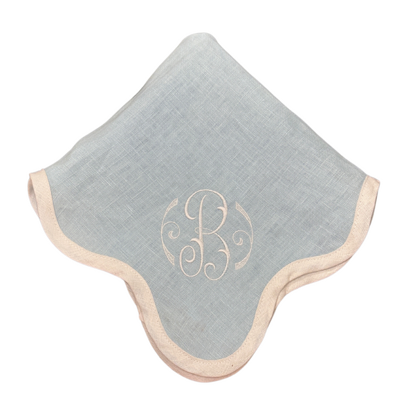 Monogrammed Scalloped Linen Napkins (set 4)