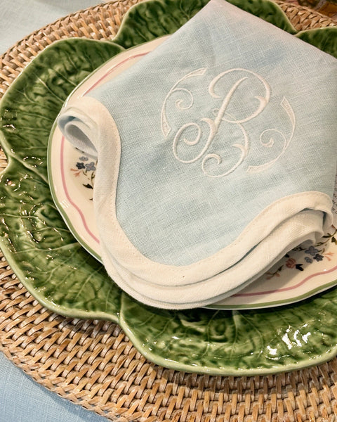 Monogrammed Scalloped Linen Napkins (set 4)