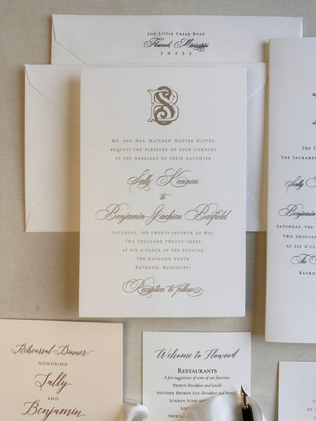 Sally and Ben Wedding Invitation Deposit Listing