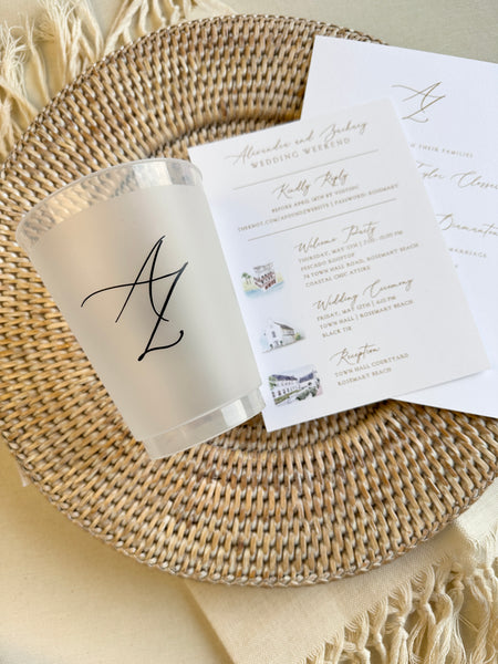 Alexandra and Zach Rosemary Beach Wedding Invitations