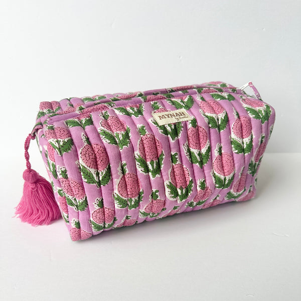 Block Print Makeup Bags Large