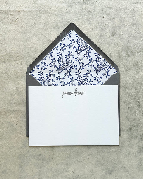 Letterpress Stationery set of 50 - Penni style