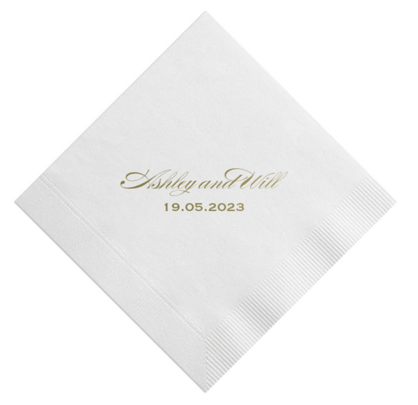 Names and Date Napkin