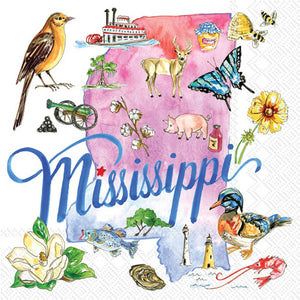 State of Mississippi Cocktail Napkins