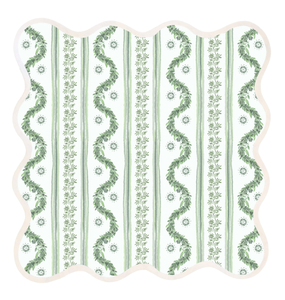 Printed Scalloped Square Napkin/Placemat