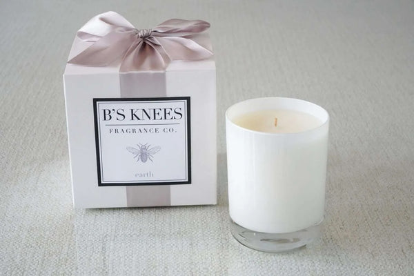 Bs Knees 1-Wick White Glass Candle