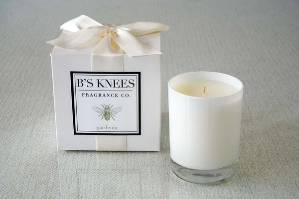 Bs Knees 1-Wick White Glass Candle