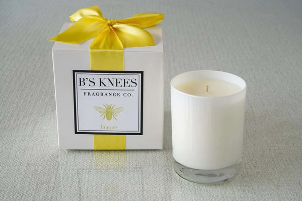 Bs Knees 1-Wick White Glass Candle