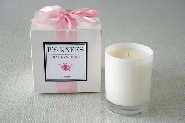 Bs Knees 1-Wick White Glass Candle
