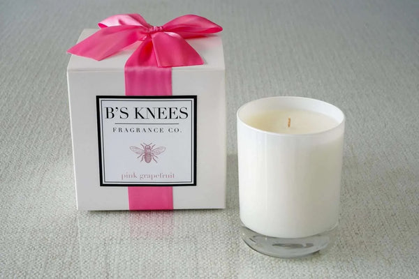 Bs Knees 1-Wick White Glass Candle