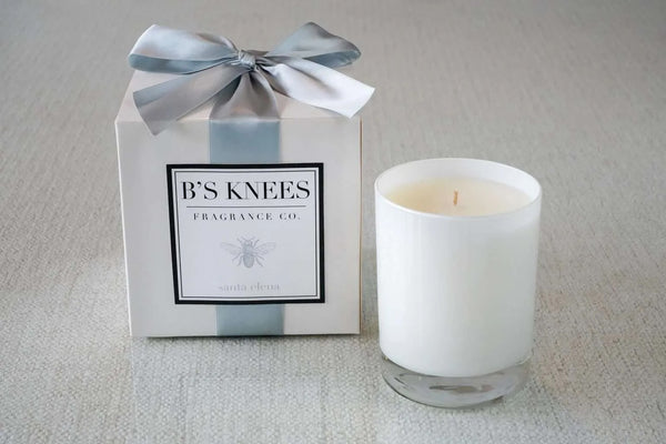 Bs Knees 1-Wick White Glass Candle