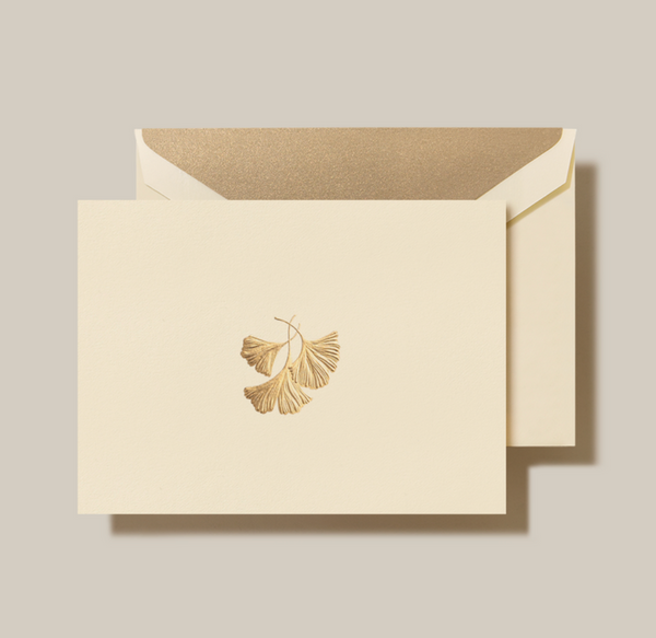 Engraved Gold Ginkgo Leaf note