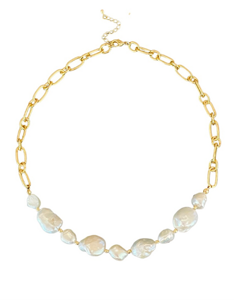 Sea Pearl Gold Chain Necklace