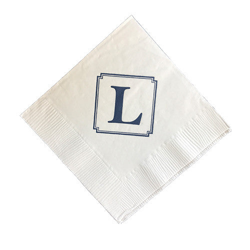 Beveled Square Monogram Napkin