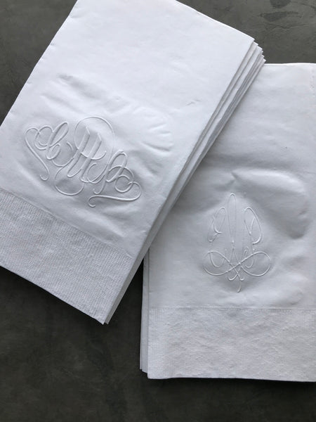Embossed Monogram Guest Towel 1