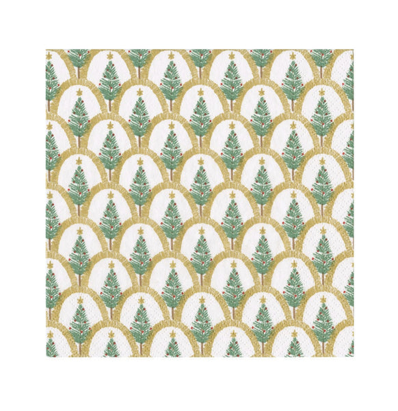 Deco Christmas Gold Cocktail Napkins