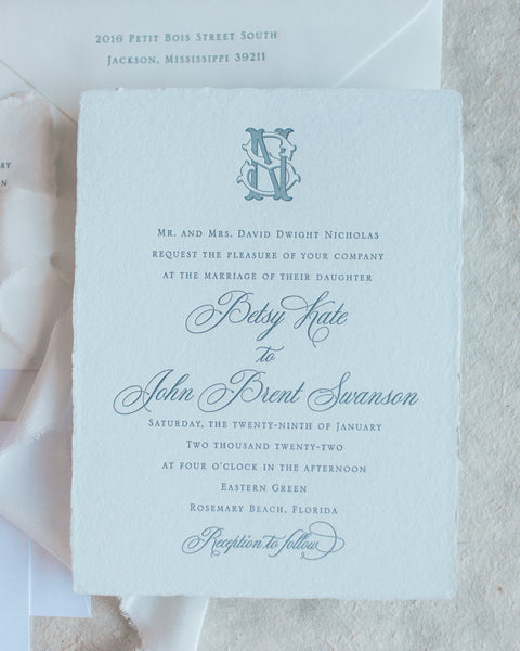 Betsy Kate Wedding Invitation - Deposit Listing