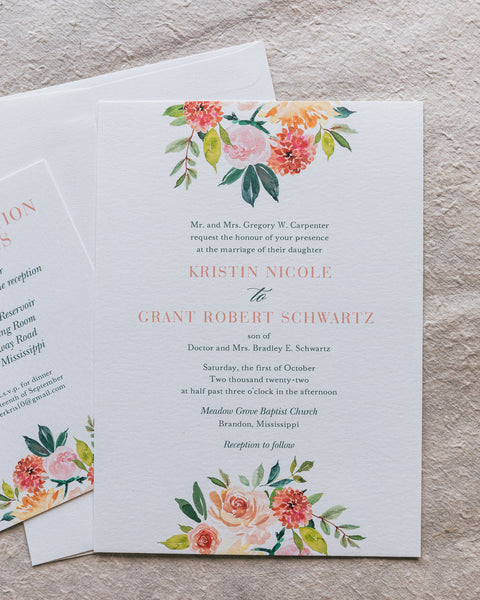 Carpenter Wedding Invitation - Deposit Listing