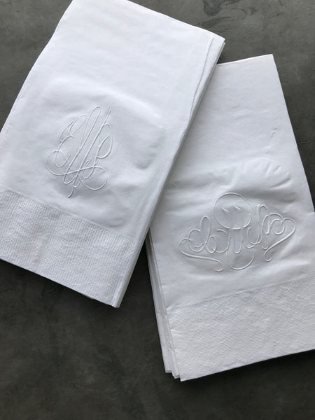 Embossed Monogram Guest Towel 1