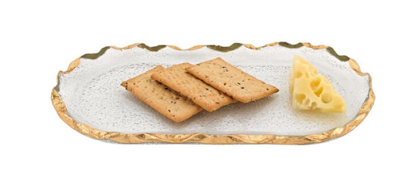 Gold Edge Glass Serving Trays