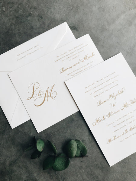 gold-monogram-script-wedding-invitation-classy