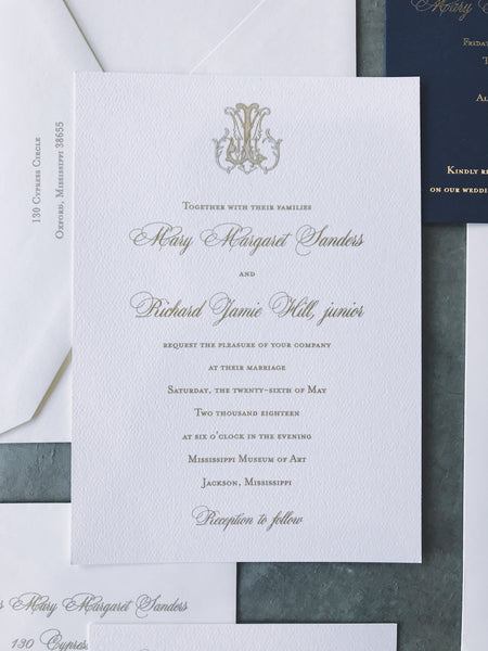 gold-foil-navy-monogram-wedding-invitation