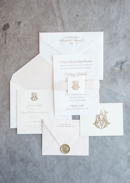 blush-belly-band-gold-foil-monogram-seal-wedding-invitation