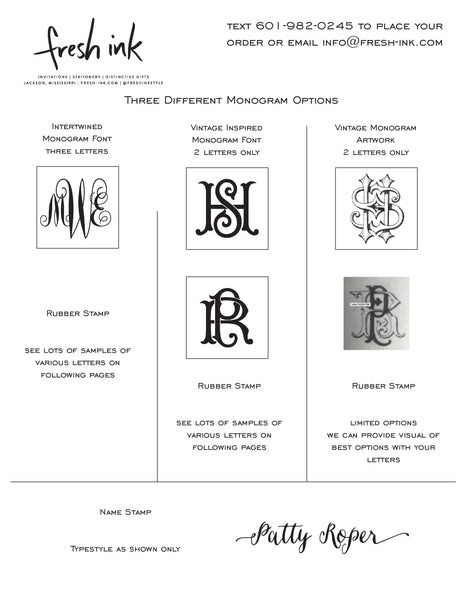Monogram Rubber Stamp