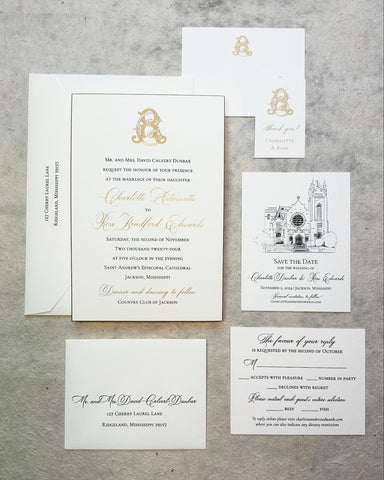 Charlotte and Ross - Wedding Invitations