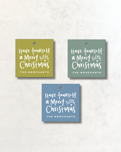 Engraved Gift Tags - Merry Little Christmas Design