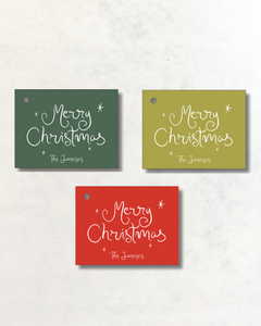 Engraved Gift Tags - Merry Christmas The Joneses
