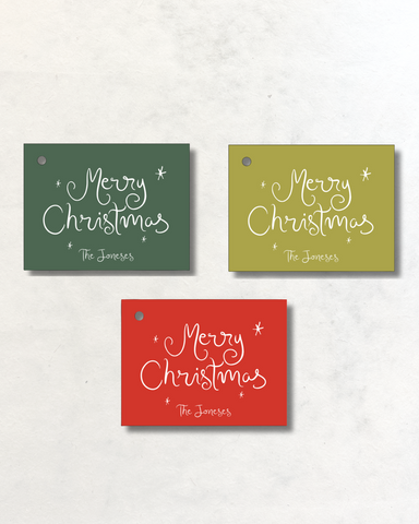 Engraved Gift Tags - Merry Christmas The Joneses
