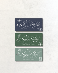 Engraved Gift Tags - Happy Holidays Oshray Family Design