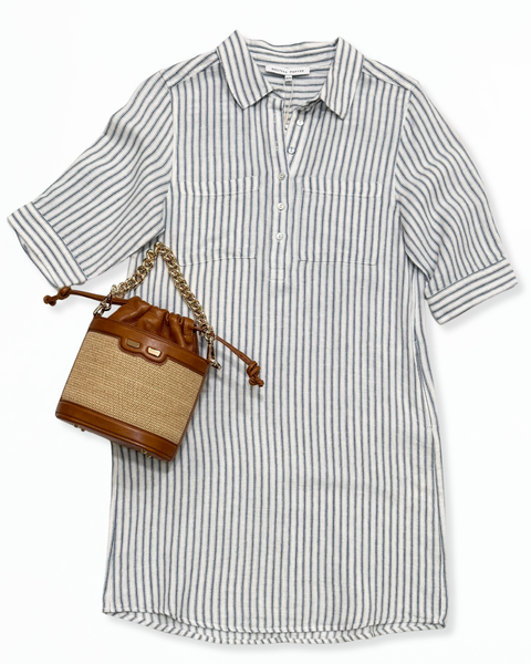 Mitch Dress / White Navy Stripe