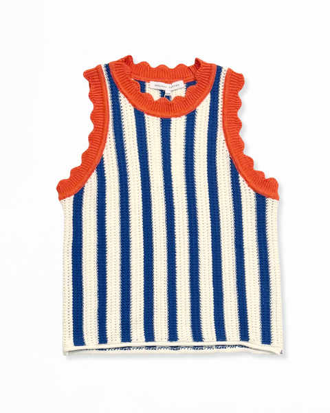 Azul Sweater - Blue Vertical Stripe