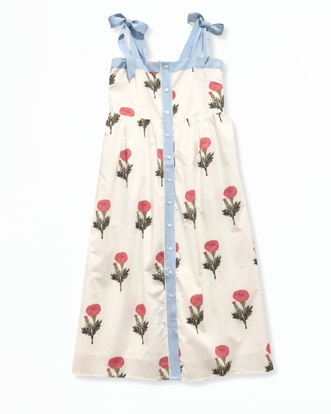 Tie Strap Floral Midi Dress