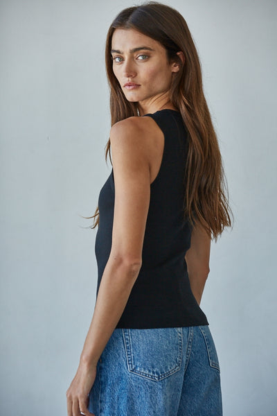 Black Ribbed Tank