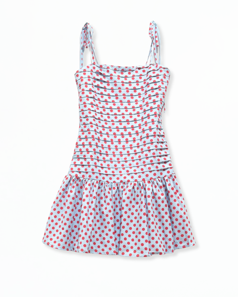 Blue W/ Red Spots Dress