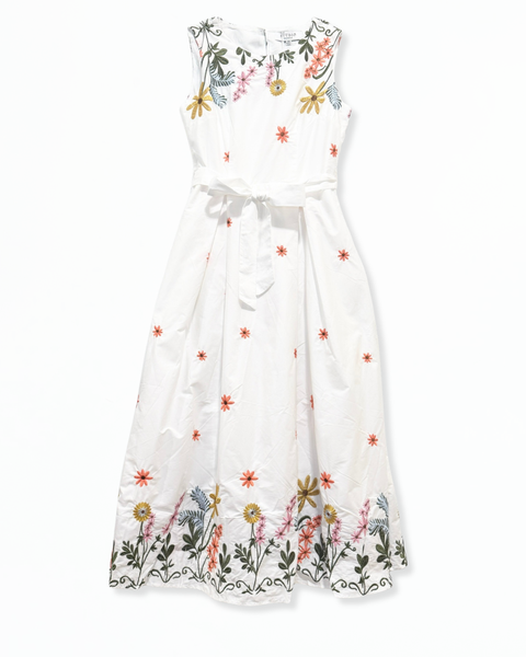 White Multi Floral Long Dress