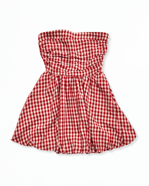 Red Daina Gingham Mini Dress