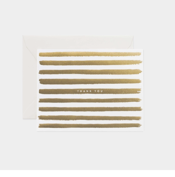 Boxed set of Gold Stripes Thank You cards