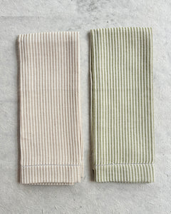 Busatti Binario Hemstitch Ticking Guest Towel