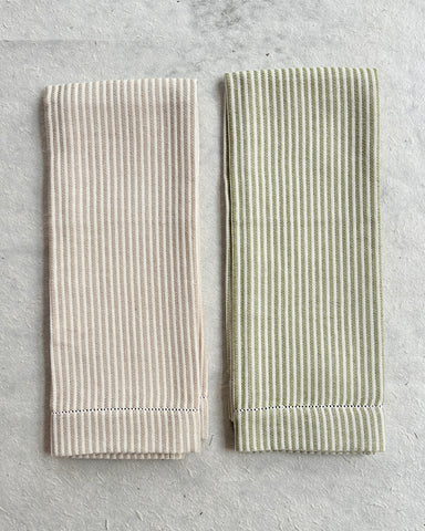 Busatti Binario Hemstitch Ticking Guest Towel