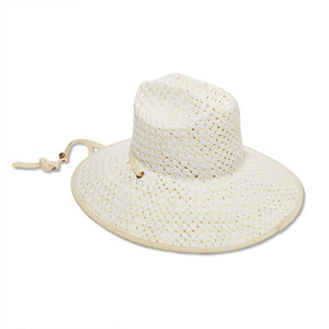 Lele Sadoughi Checkered Straw Hat - White Washed