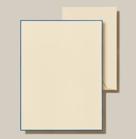 Regent Blue Bordered Ecru Half Sheet