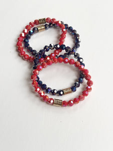 Red & Blue Bracelet Set