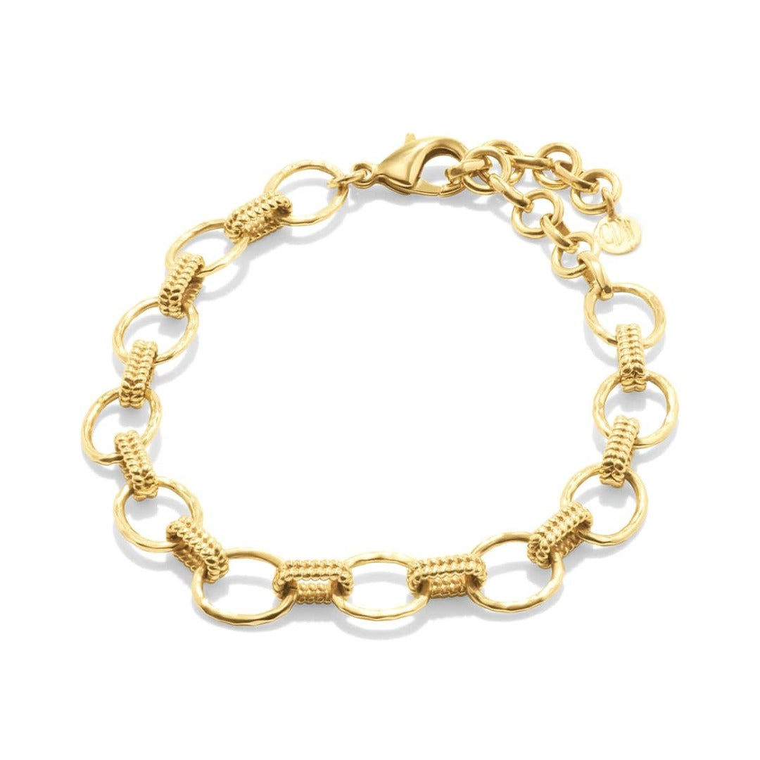 Cleopatra Small Link Bracelet in Hammered Gold