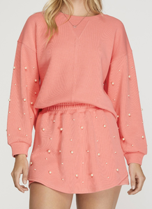 Pearl Skort & Sweatshirt Set - Bubblegum Pink