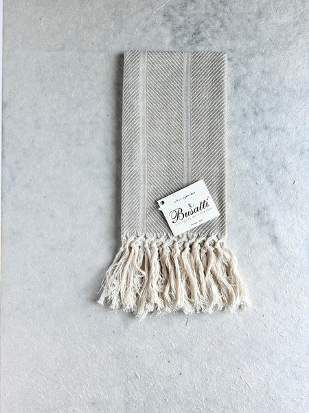 Busatti Grosetto Herringbone Guest Towel with hand-knotted fringe